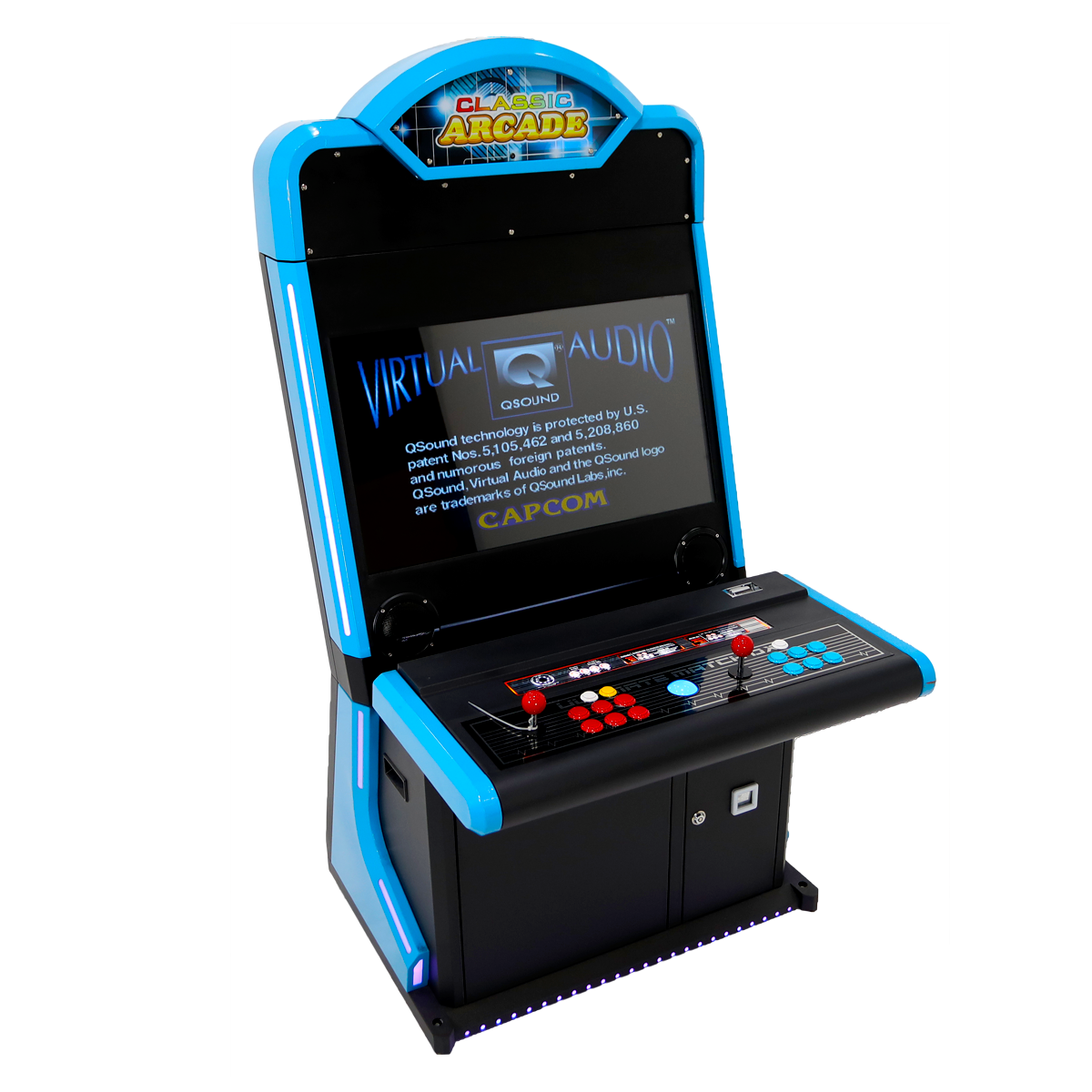 Blue Metal "Candy Cabinet" Arcade Game With Trackball and 3,000 Game "Infinite" Collection