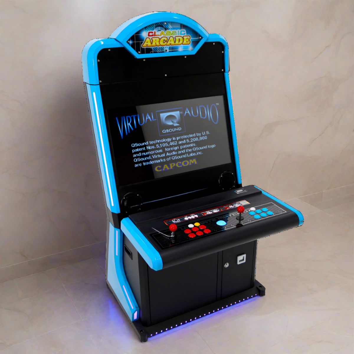 Blue Metal "Candy Cabinet" Arcade Game With Trackball and 3,000 Game "Infinite" Collection