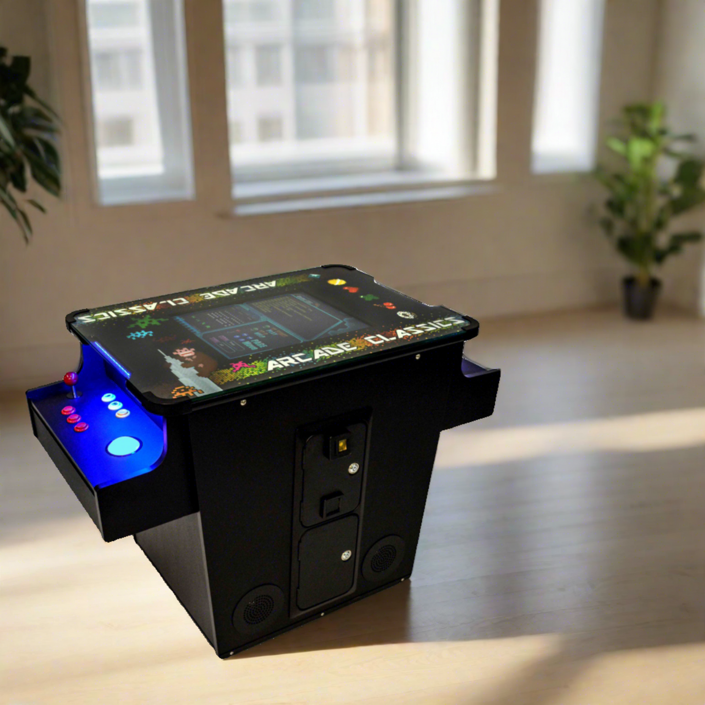 Full-sized Cocktail Table Arcade Game with 60 Classic Games with Trackball