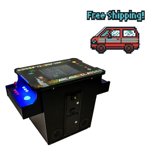 Full-sized Cocktail Table Arcade Game with 456 Classic and Golden Age Games with Trackball