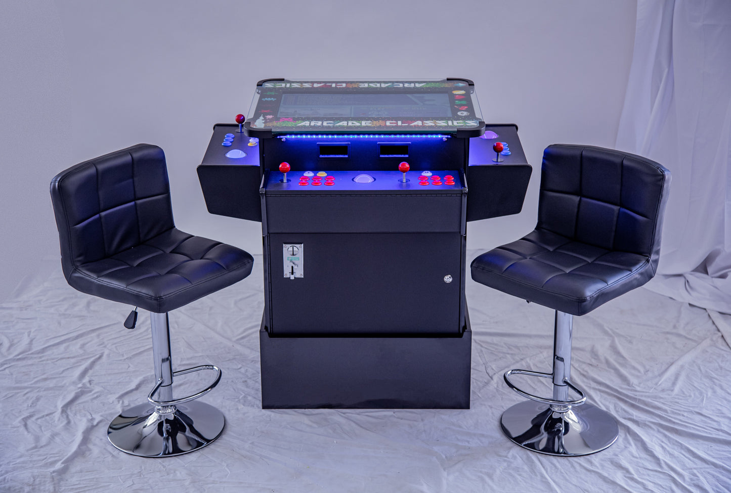 Full-sized, 3 Sided, Cocktail Table Arcade Game With 1,162 Classic, Golden Age, Retro Games, and Trackball